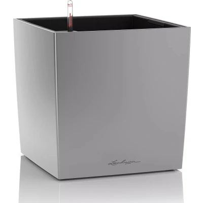 Afbeelding van Lechuza Cube premium 40 Zilver metallic