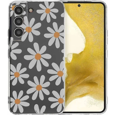 Afbeelding van iMoshion hoesje Geschikt voor Samsung Galaxy S22 Siliconen Design Meerkleurig / Daisy Flower