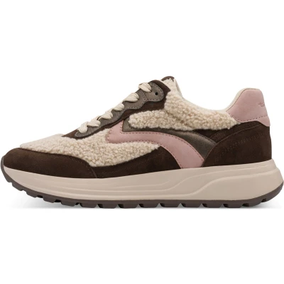 Afbeelding van Tamaris Sneakers laag, Dames, Maat: 36, Mocca/rose Schoenen