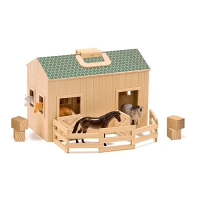 Afbeelding van Melissa &amp; Doug Opvouwbare En Draagbare Houten Schuur Voor jongen of Meisje 3+