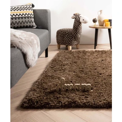 Afbeelding van Hoogpolig Vloerkleed Cozy Shaggy Bruin 120x170 Cm