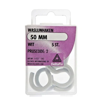 Afbeelding van Waslijnhaak wit 50mm Deltafix