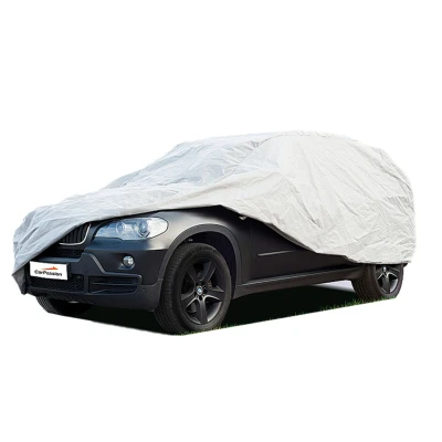Afbeelding van CarPassion Perfect Autohoes SUV/Bus Beschermhoes Waterdicht &amp; Vorstbestendig Maat L Grijs 465 x 137 cm