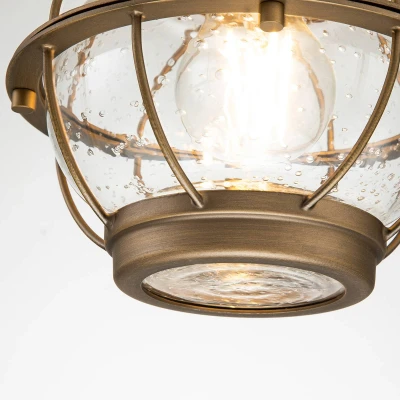Afbeelding van Kichler LED Buiten Pendelarmatuur Bridge Point 1X E27 Max 60W IP44 Dimbaar Natural Brass