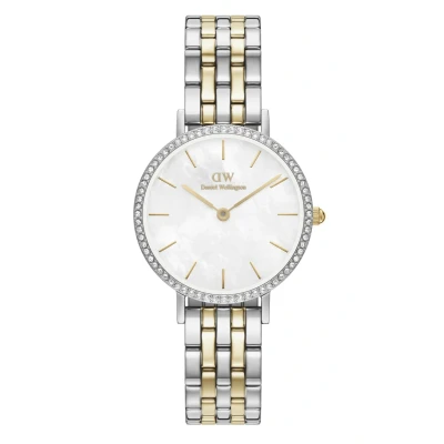 Afbeelding van Daniel Wellington Petite Lumine Bezel 5LINK Twotone MOP Horloge silvercoloured, Maat: 28, Silver coloured