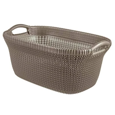 Afbeelding van Wasmand Knit 40 L metallic bruin
