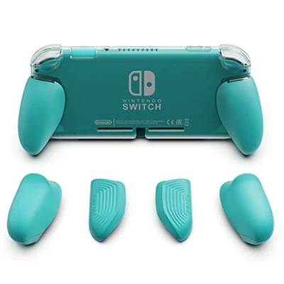 Afbeelding van Skull &amp; Co. GripCase Lite: een comfortabele beschermhoes met verwisselbare handgrepen [geschikt voor alle handmaten] de Nintendo Switch Lite Turquoise