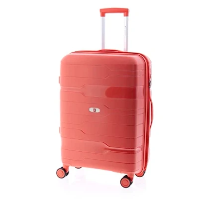 Afbeelding van Gladiator Boxing M Spinner 67 TSA Cijferslot 67x46x27cm Expandable 70 tot 80 Liter Reiskoffer met Wielen Valies Kofferslot Koraalrood