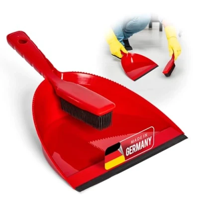Afbeelding van Novaliv rubberen bezem, rood, borstelharen, veger, antistatische bezem