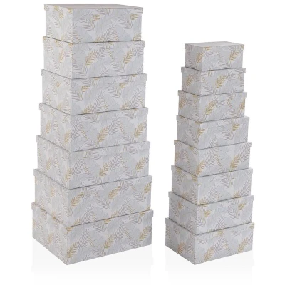 Afbeelding van Set decoratieve dozen Versa Karton Veren (15 Onderdelen)