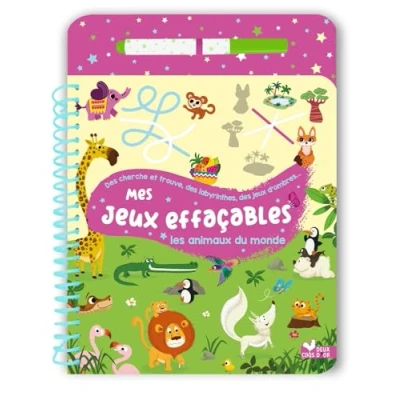 Afbeelding van MES JEUX EFFACABLES LES ANIMAUX DU MONDE (+ 1 FEUTRE)