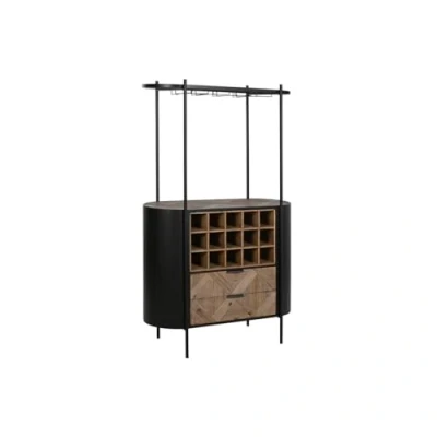 Afbeelding van Flessenrek Home ESPRIT Zwart Natuurlijk Metaal Spar 90 x 36 150 cm