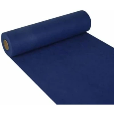 Afbeelding van Tisch Deko Tafelloper, vergelijkbaar met vliesstof, zachte keuze van 24 MX 40 cm in donkerblauw op rol