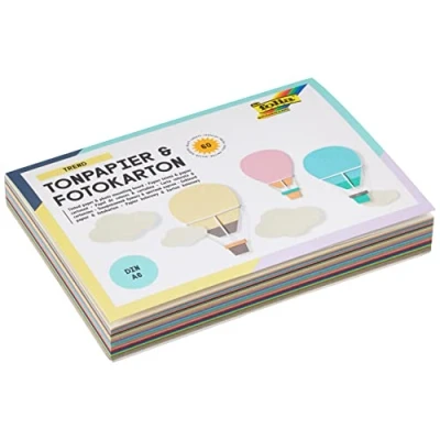 Afbeelding van folia 6603 Trend knutselblok, kleurpapier en fotokarton DIN A6, 30 vellen gekleurd papier in 15 pastelkleuren, praktisch blok inclusief