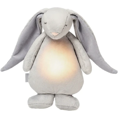 Afbeelding van Moonie 2.0 next gen knuffelkonijn met nachtlamp en geluid silver 28 cm