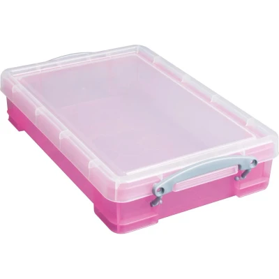 Afbeelding van Really Useful Box Opbergdoos 4 Liter, Transparant Roze
