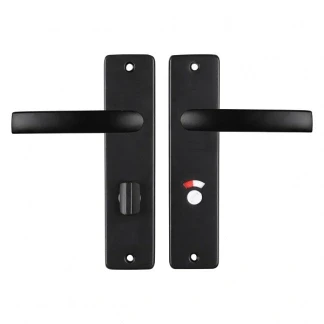 Afbeelding van Deurklink met wc sluitingschild Starx Blok 63 mm (Aluminium, Zwart)