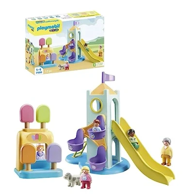 Image de Playmobil 1.2.3 71326 Aire de jeux avec toboggan géant