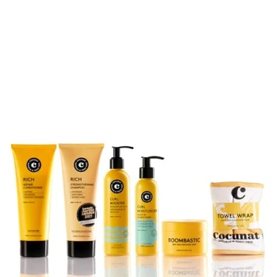 Image de COCUNAT Plan Volume et Nutrition des Boucles Nourrit, Définit, Renforce, Hydrate les Méthode Curly Élimine Frisottis Turban anti Inclus