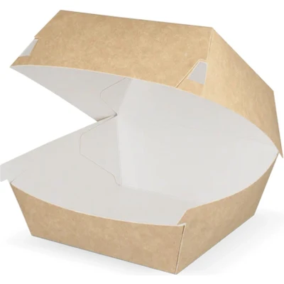 Afbeelding van Hamburgerbak Middel Kraft/Wit BIO 400 stuks