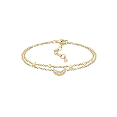 Afbeelding van Elli dames Armband halve maan sterren sterrenstelsel met kristallen in 925 sterling zilver verguld