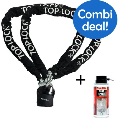 Afbeelding van Combi Deal! Maxxsloten Bundel Top Lock fietsslot 120cm + Slotspray Simson 100ml