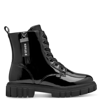 Afbeelding van s.Oliver Veterboots voor kinderen, Maat: 36, Black patent Schoenen