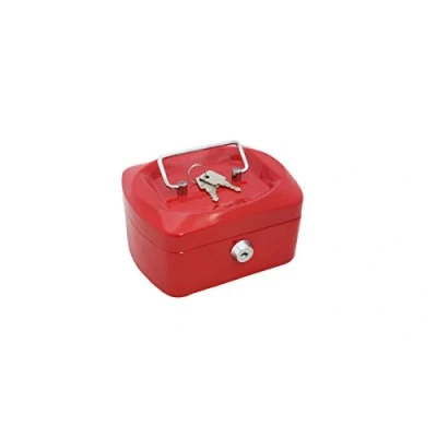 Afbeelding van Geldkistje Alco 155x120x80mm staal rood