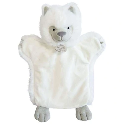 Afbeelding van Doudou et Compagnie knuffeldier handpop wolf 25 cm wit DC3620