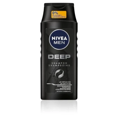 Afbeelding van NIVEA Men Deep shampoo tegen vet haar met actieve kool voor mannen, een langdurig fris gevoel, veganistische grondige reiniging, 250 ml