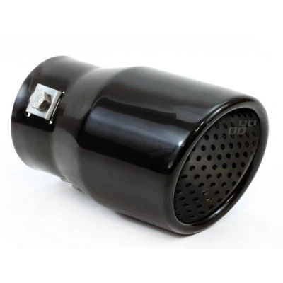 Afbeelding van AMiO Uitlaat Einddemper Sierstuk RVS MT 007BC Koppelstuk 78mm Zwart