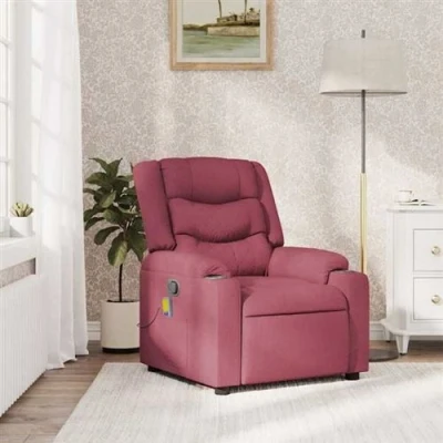 Image de vidaXL Fauteuil de massage inclinable Rouge bordeaux Tissu4019929
