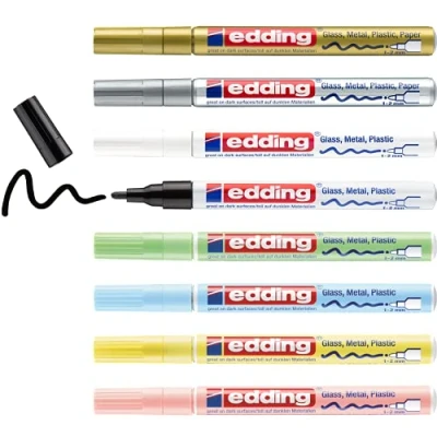 Image de Marqueurs Peinture Edding 751 Pointe Fine Métallique 8 pcs