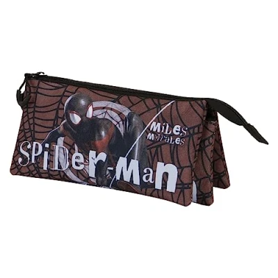 Afbeelding van Karactermania Marvel Spiderman Blackspider FAN 2.0 Triple Potloden Etui met Rits Pennenzak Tekenetui Bruin