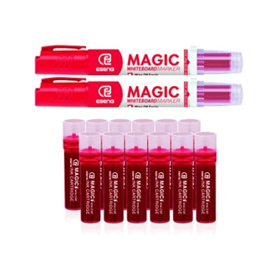 Afbeelding van ESENG® Magic WM 218 Whiteboard marker (12 patronen + 2 markeerstiften, rood)
