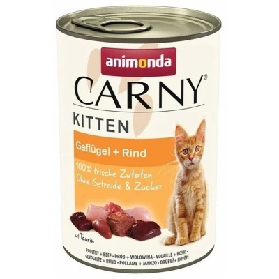 Afbeelding van 12x400g Kitten Gevogelte &amp; Rund animonda Carny Kattenvoer