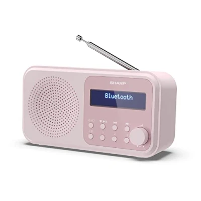 Afbeelding van SHARP DR P420 Draagbare digitale radio (DAB/DAB+/FM met RDS, USB, Bluetooth 5.0, wekfunctie 3,5 mm jack), roze