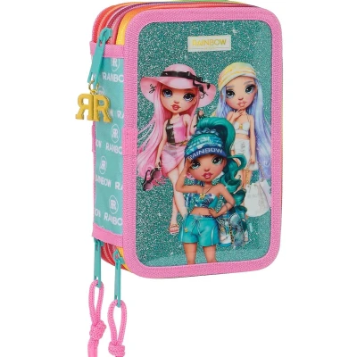 Afbeelding van Driedubbele Pennenzak Rainbow High Paradise Turkoois 12.5 x 19.5 5.5 cm (36 Onderdelen)