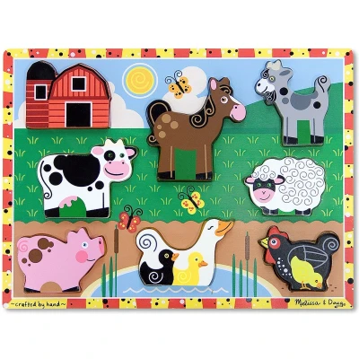 Afbeelding van Melissa &amp; Doug Extra dikke houten boerderijpuzzel (8 stukjes)