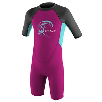Afbeelding van O&#039;Neill Wetsuits Toddler Reactor Spring Zwempak voor kinderen, Berry/Ltaqua Graph, 98 108 cm