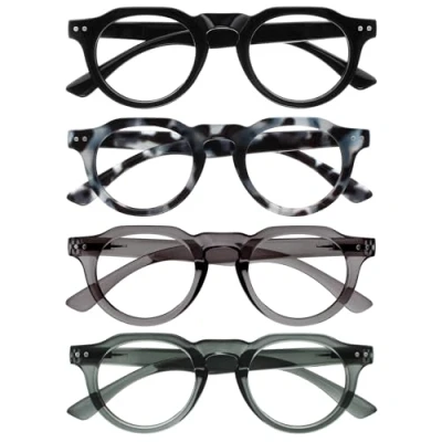 Afbeelding van OPULIZE RIO Lunettes de Lecture Anti Lumière Bleue Monture Partie Supérieure Droite Hommes et Femmes Charnières à Ressort B53 1, Noir Brillant Bleu Écaille Tortue Vert Foncé