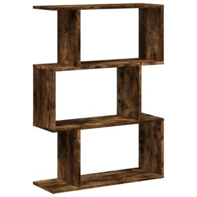Image de vidaXL Étagère séparatrice de pièce à 3 niveaux chêne fumé 70x24x97 cm858115