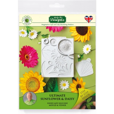 Afbeelding van Katy Sue Mold Veiner Diverse Zonnebloem en madeliefbladeren