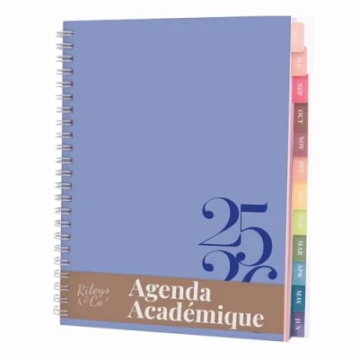 Afbeelding van Rileys &amp; Co Weekagenda 2025, huiswerkboek, schoolagenda 2025 2026, juli juni planner, notities, dubbele draad, 20 x 15 cm, klassiek blauw in het Frans