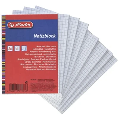 Afbeelding van Herlitz 170639 huisnotitieblok A6, 50 vellen, 8 stuks