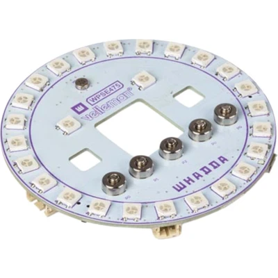 Afbeelding van Whadda RGB ledring shield voor micro:bit, 26 leds, microfoon, zoemer, eenvoudig te programmeren