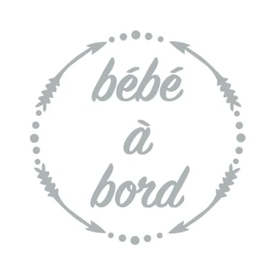 Afbeelding van Ambiance Sticker Autosticker voor baby&#039;s met zilveren rand, H 15 x B cm