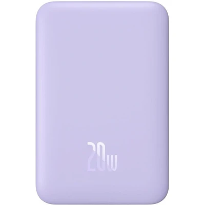 Afbeelding van Baseus Megattach 10.000 mAh Powerbank Paars Compact Met MagSafe &amp; Fast Charge 20W USB C Geschikt voor Apple iPhone en andere smartphones