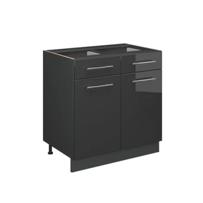 Afbeelding van Vicco Fame Line Keukenmeubel antraciet glanzend, 80 cm, AP eiken