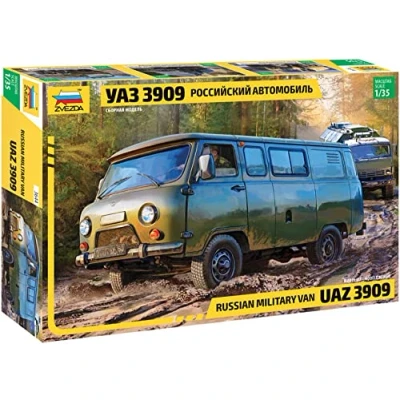 Afbeelding van 1:35 Zvezda 3644 Russian Military Van UAZ 3909 Plastic Modelbouwpakket